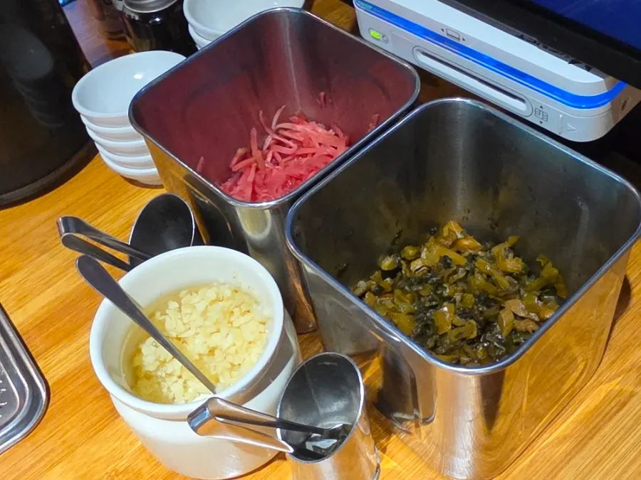 Pickled ginger served alongside the ramen