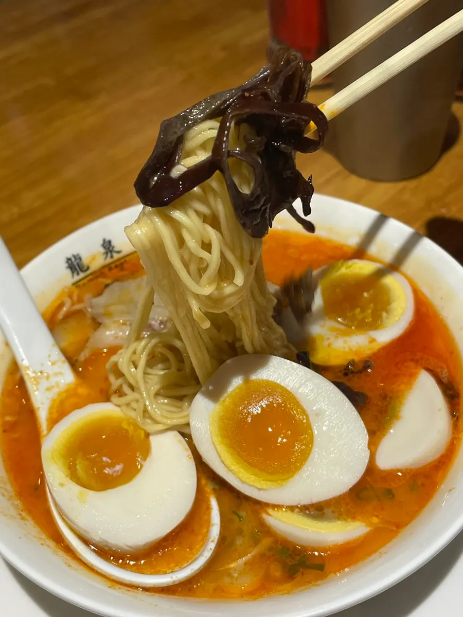 Ryusenso kara ramen with extra tamago added