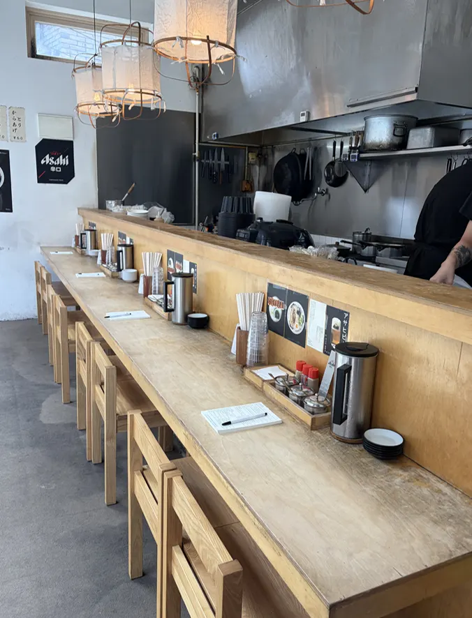 Interior of Ryusenso with all counter seating