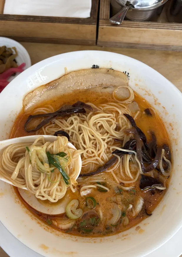 Ramen topped with thick slices of chashu pork