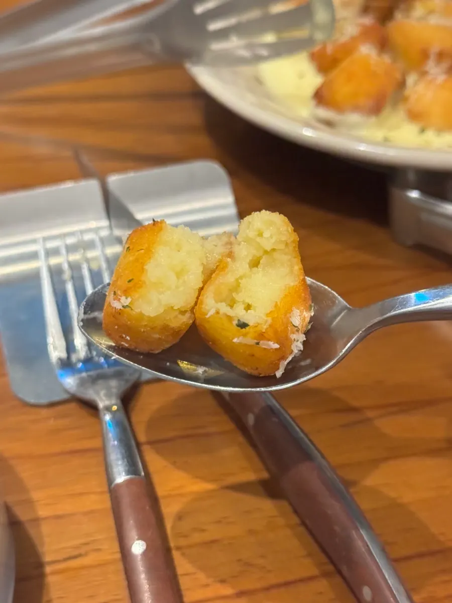 Close-up of the lemon-scented cream sauce gnocchi