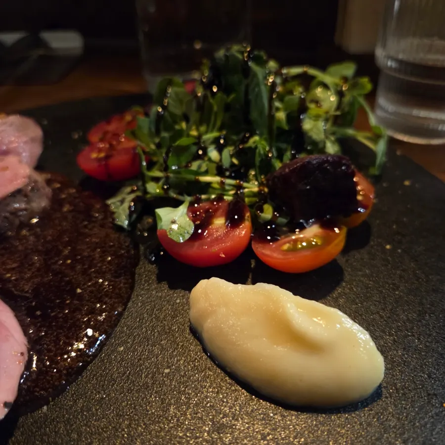 Cross-section of the dry-aged duck breast