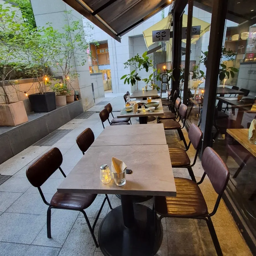 View toward SABAL's terrace seating