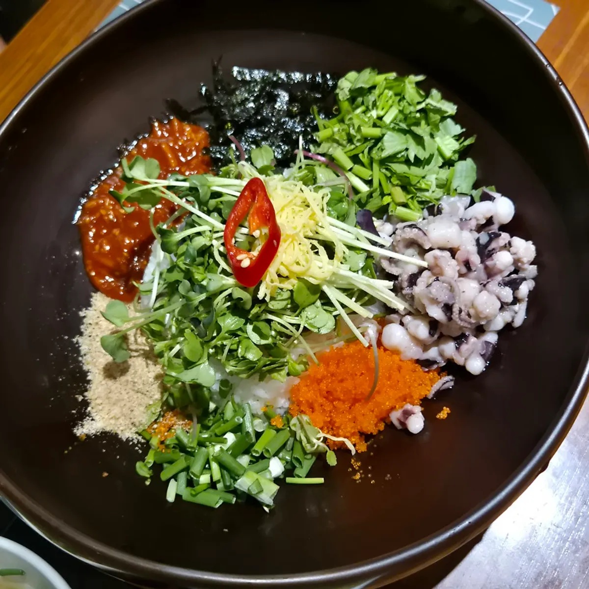SABAL's octopus tangtangi deodeok gochujang rice