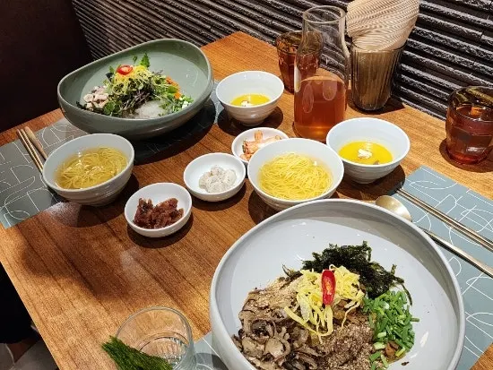 Meal set laid out on the table at SABAL