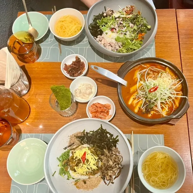 Full table spread of SABAL's Korean menu