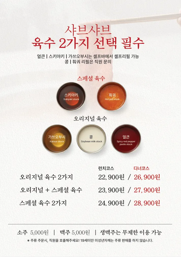 Vertical signage with usage information at Shabu20 Daegu Bokhyeon branch