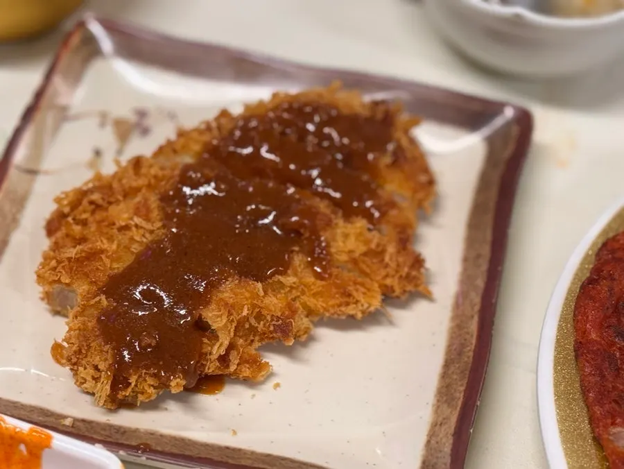 Hot kimchi pancake and pork-cutlet course