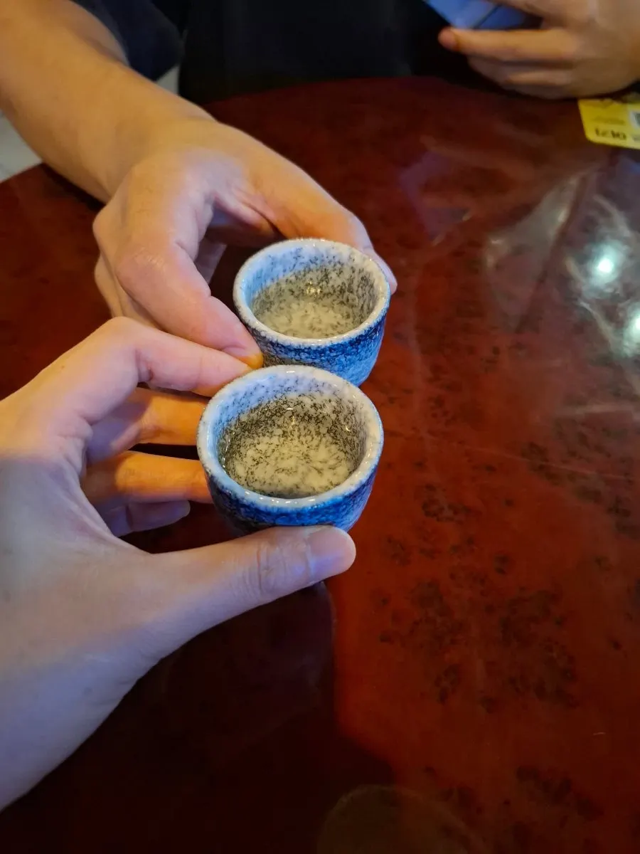 Pre-meal sake at Susan Sadang Main Branch