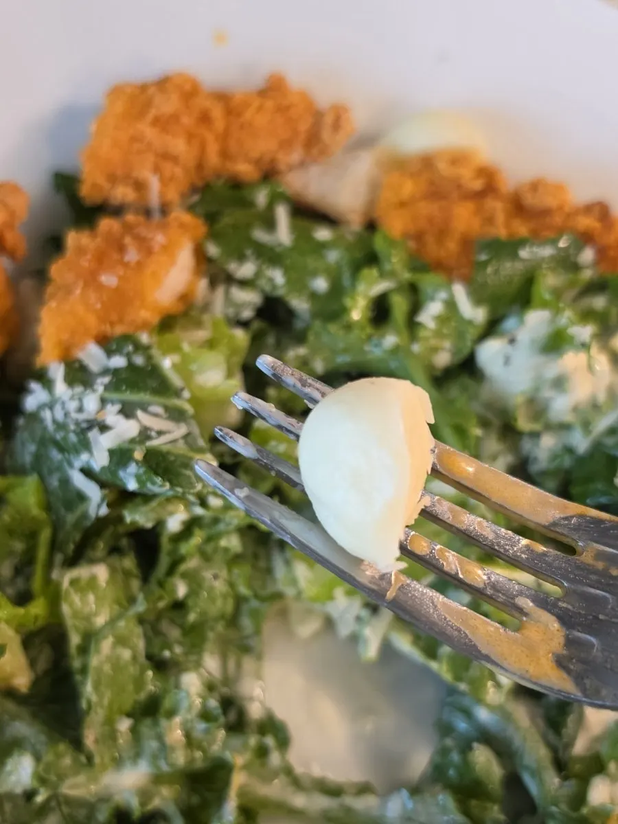 Caesar salad with added chicken tenders