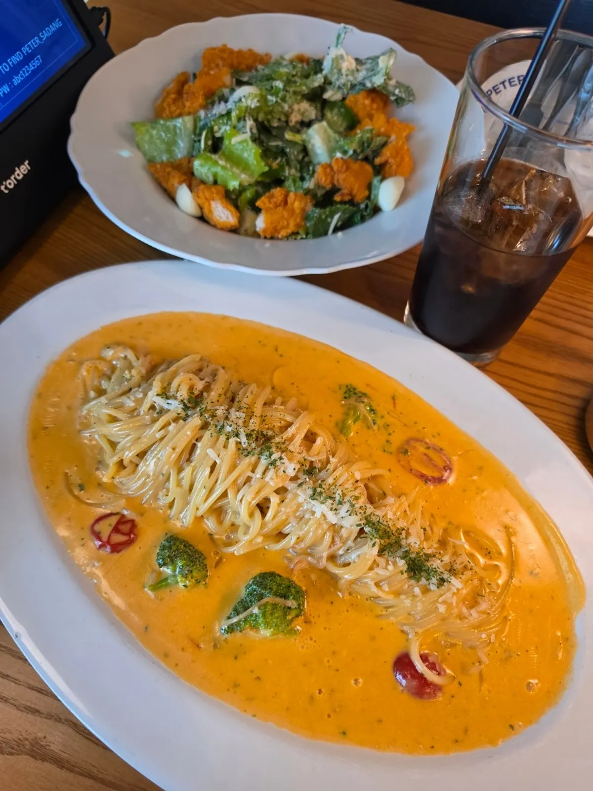 Gently spicy cream sauce pasta