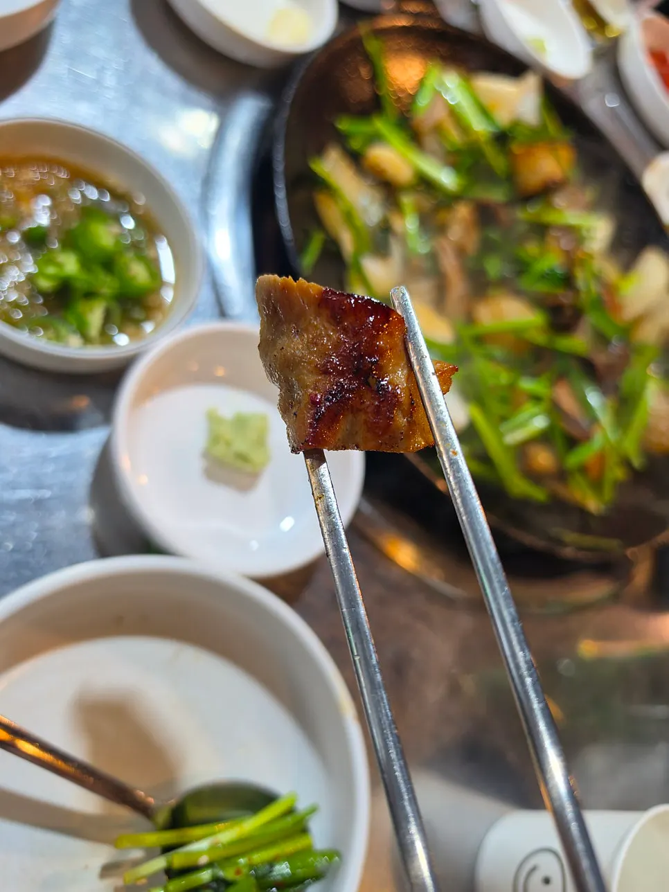 Makchang on the grill