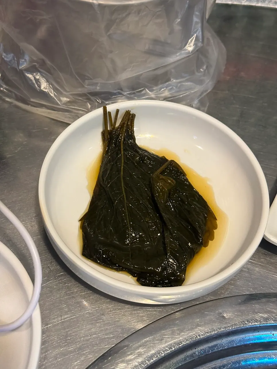 Cheonyeop served with sesame oil sauce