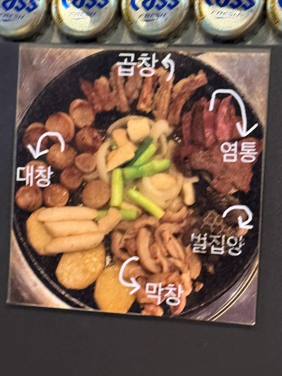 Assorted platter with gopchang, daechang and makchang