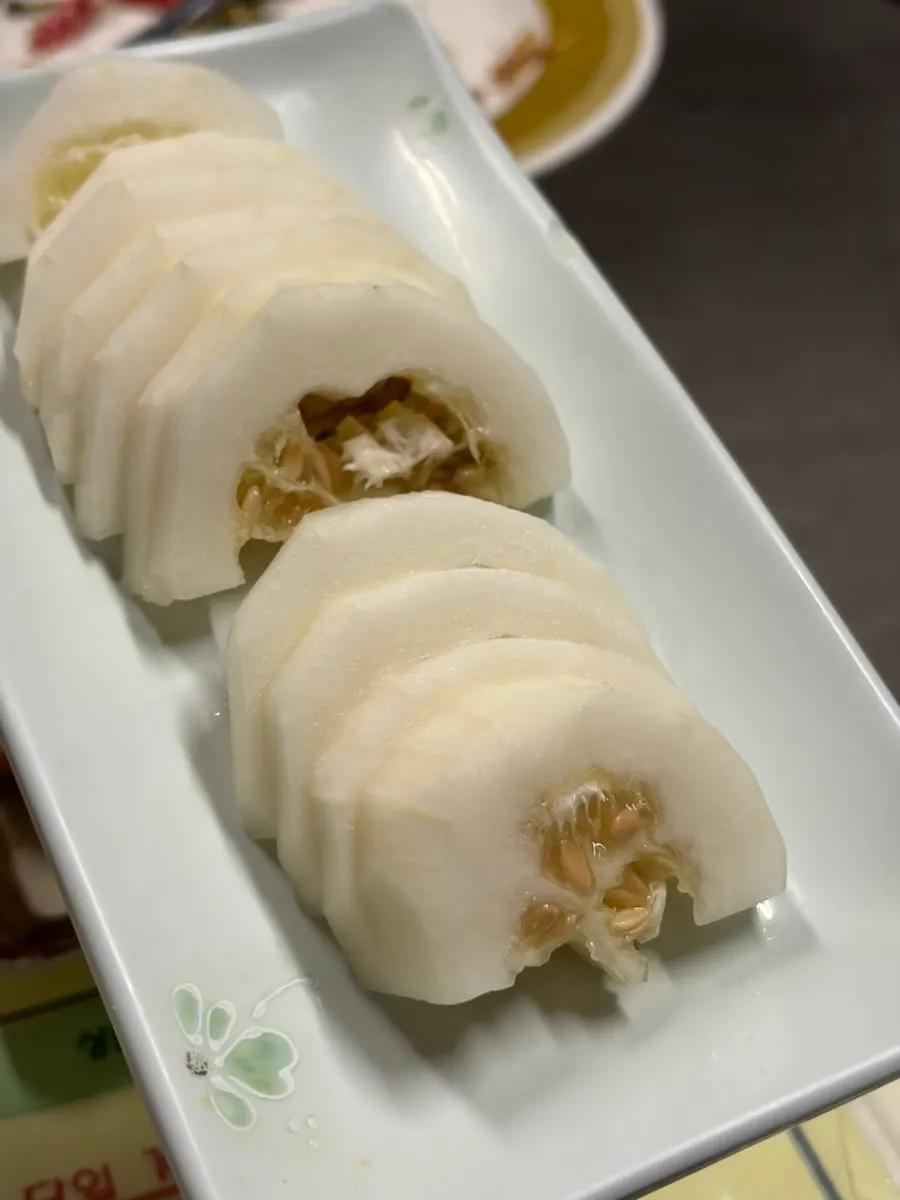 套餐最後上桌的甜瓜甜點