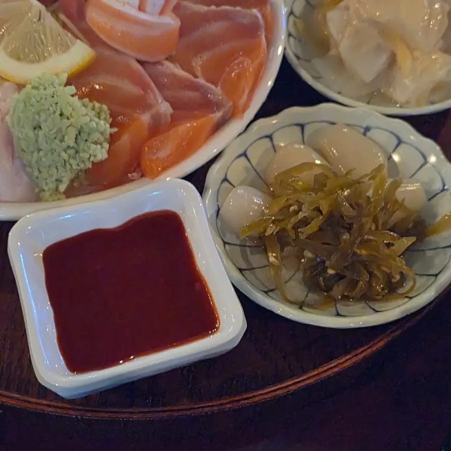 Pickled peppers, rakkyo and other side dishes