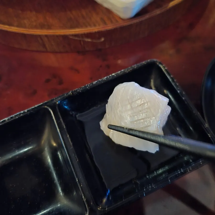Flounder fin dipped in soy sauce