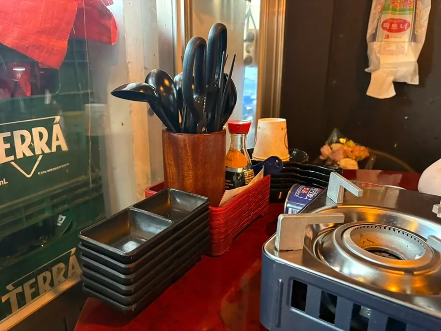 Izakaya welcome aperitif and basic table setting