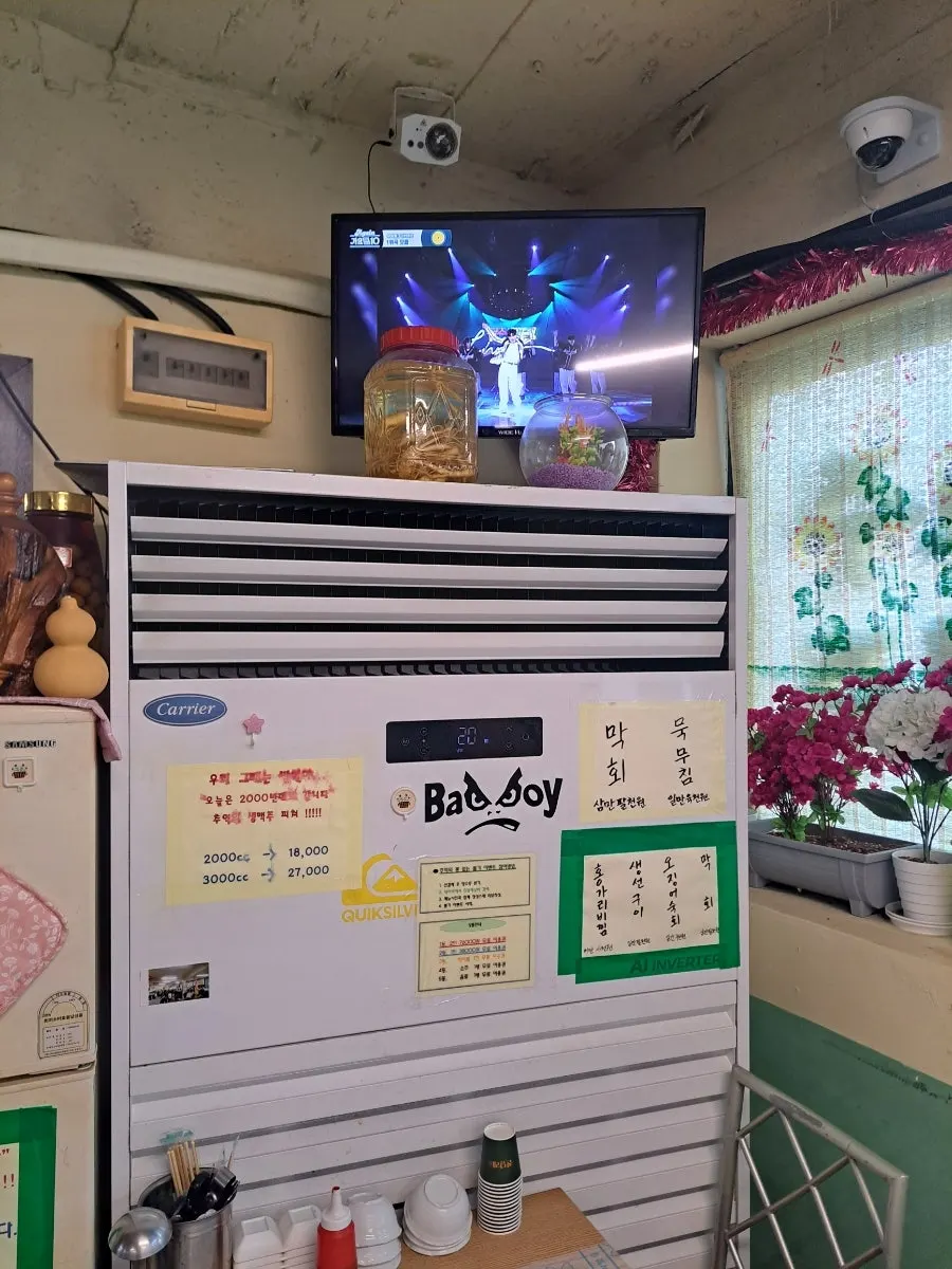 ผนังร้านที่ติดรูปนักร้องยุค 90
