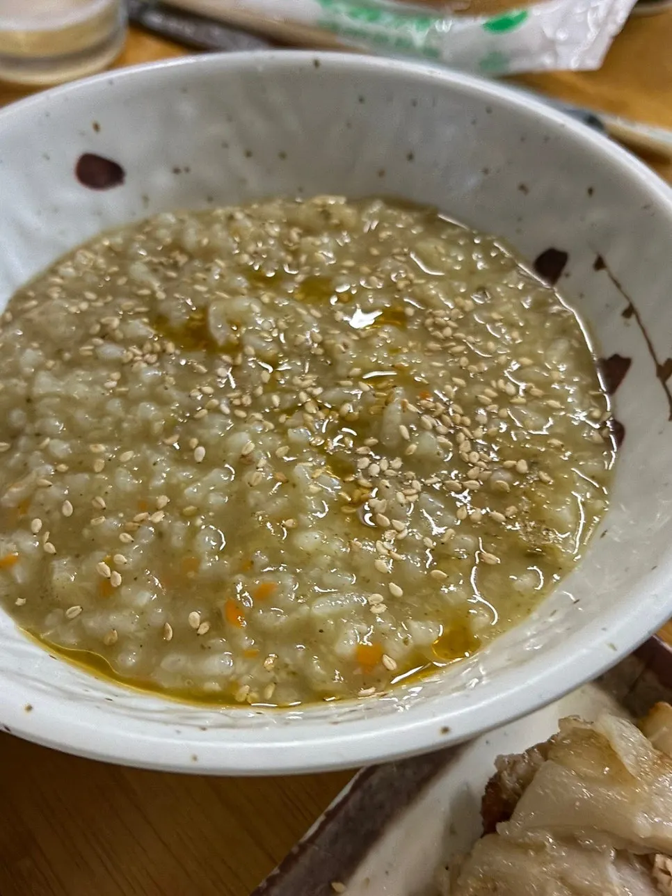 Abalone seafood porridge from the Samchon Kase course