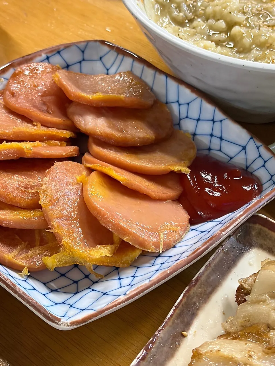 Retro old-school pink sausage