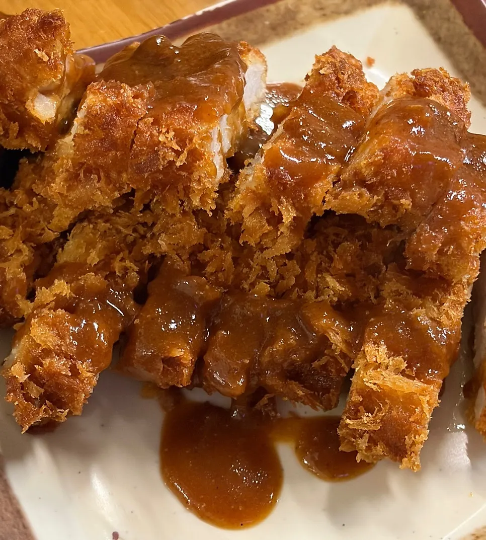 Two large pieces of pork cutlet