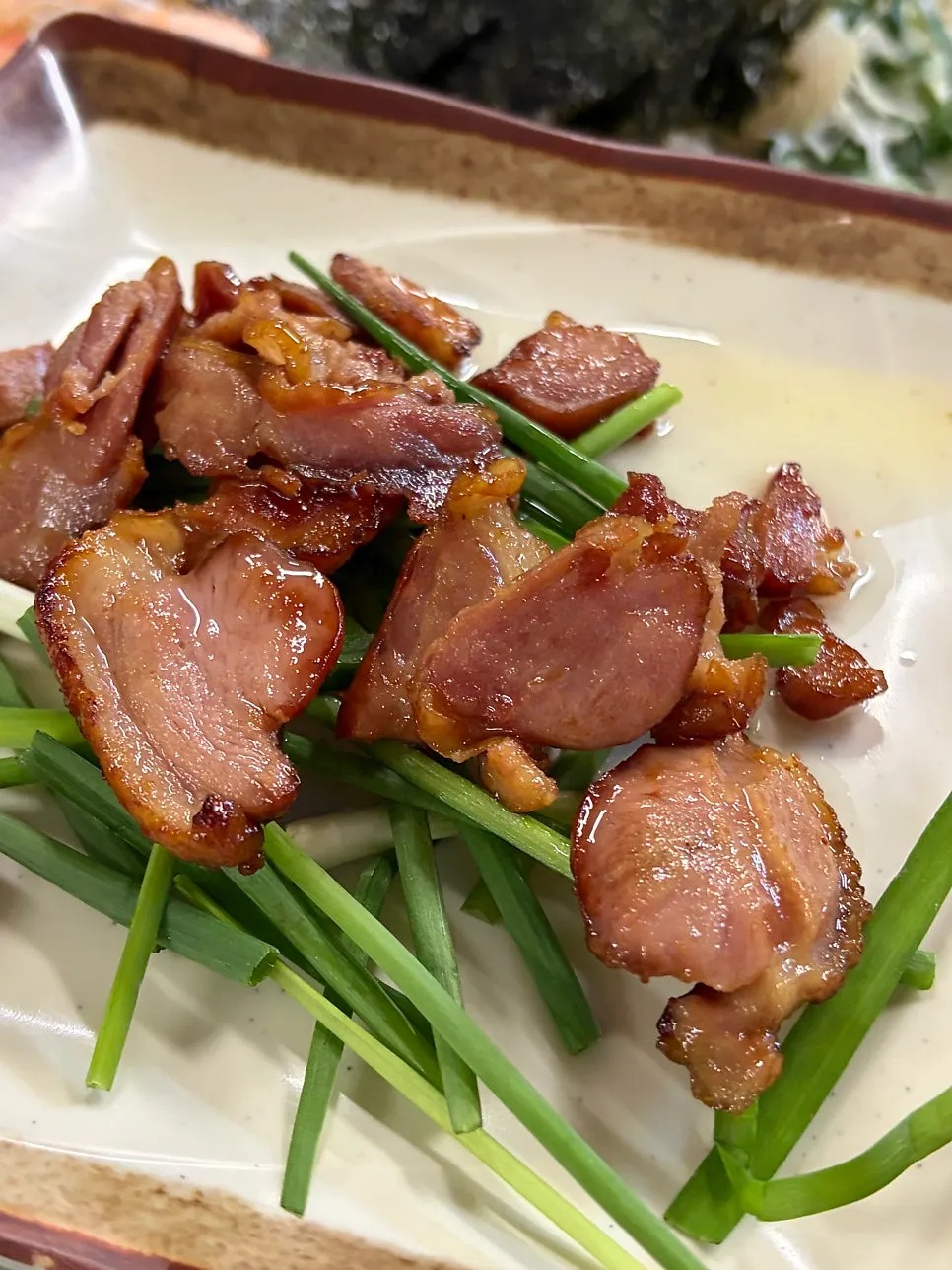Duck served with chives