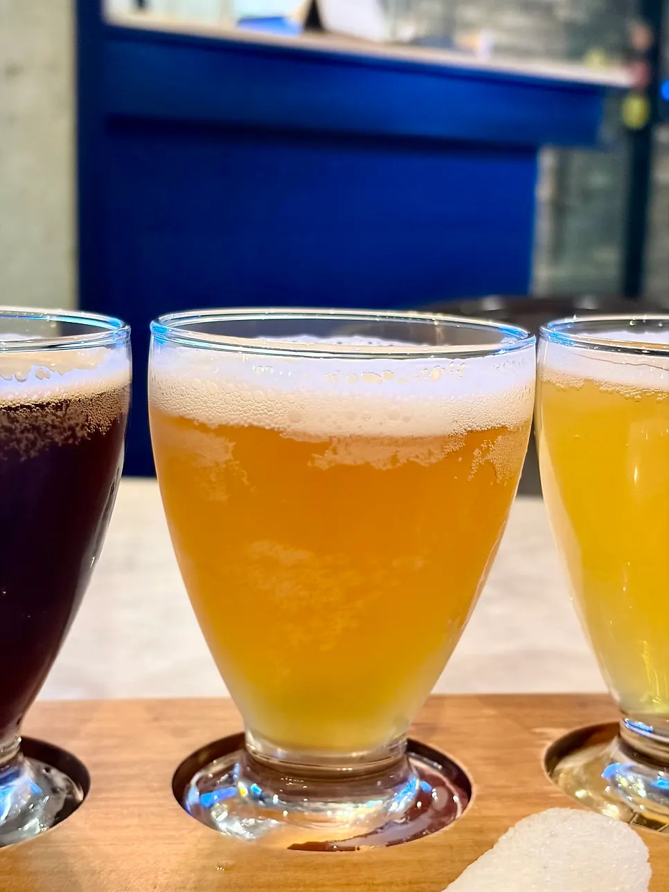 Vertical photo of a pale ale glass