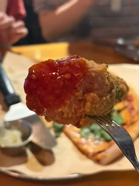 Chicken dipped in tangy and mustard sauces