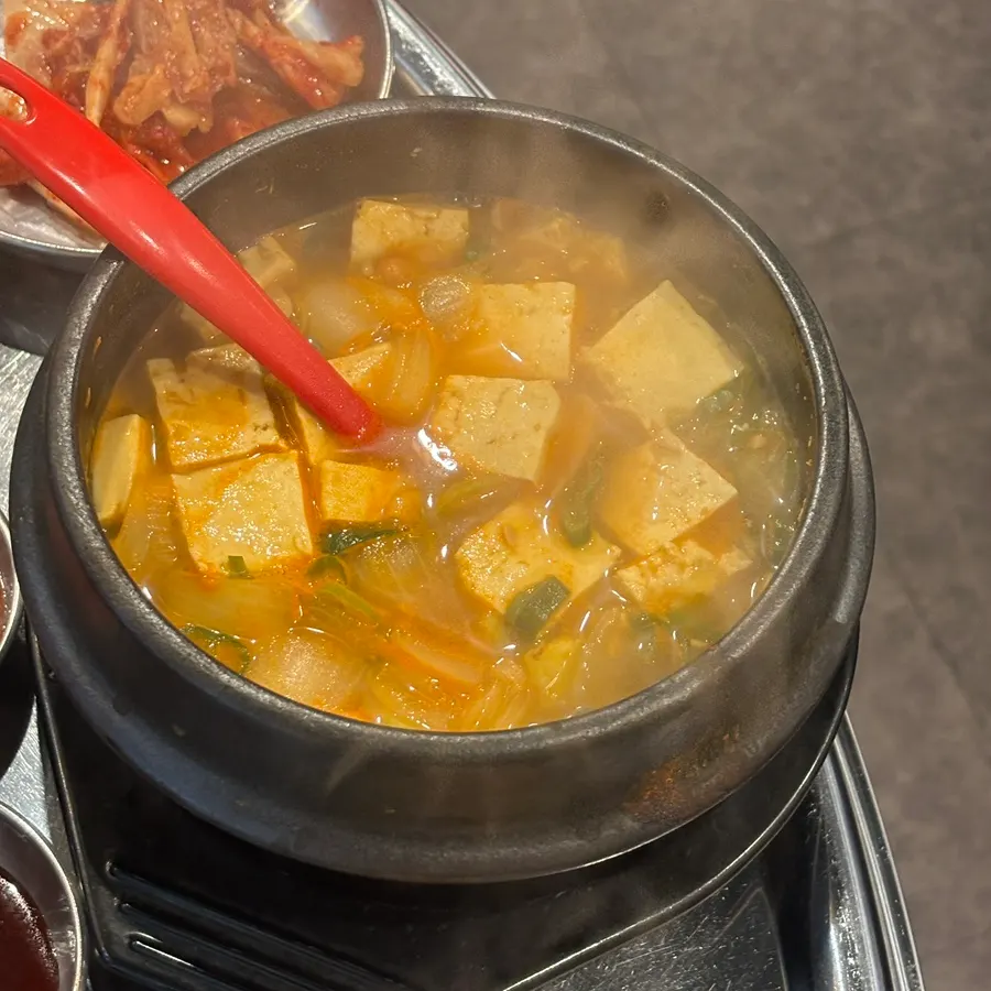 Free doenjang jjigae included with the Saesam Samhap order