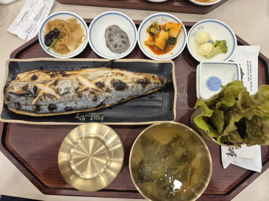 Full spread of the grilled Spanish mackerel set