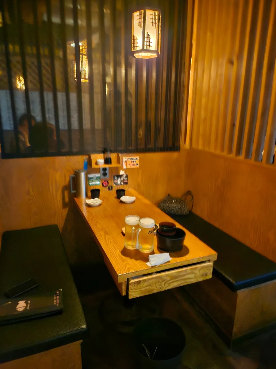 Interior with partitioned tables and private rooms