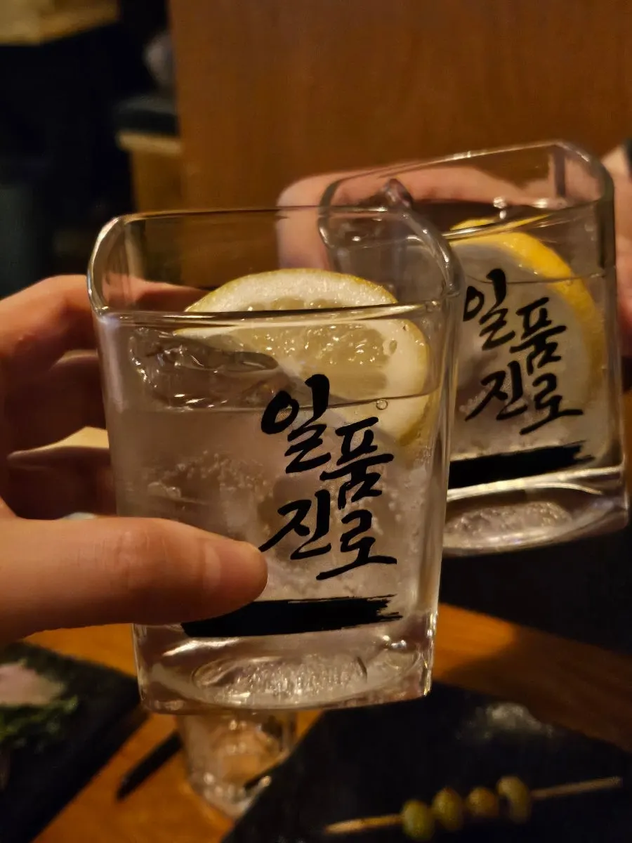 Aged sashimi paired with Ilpum Jinro Oak 25
