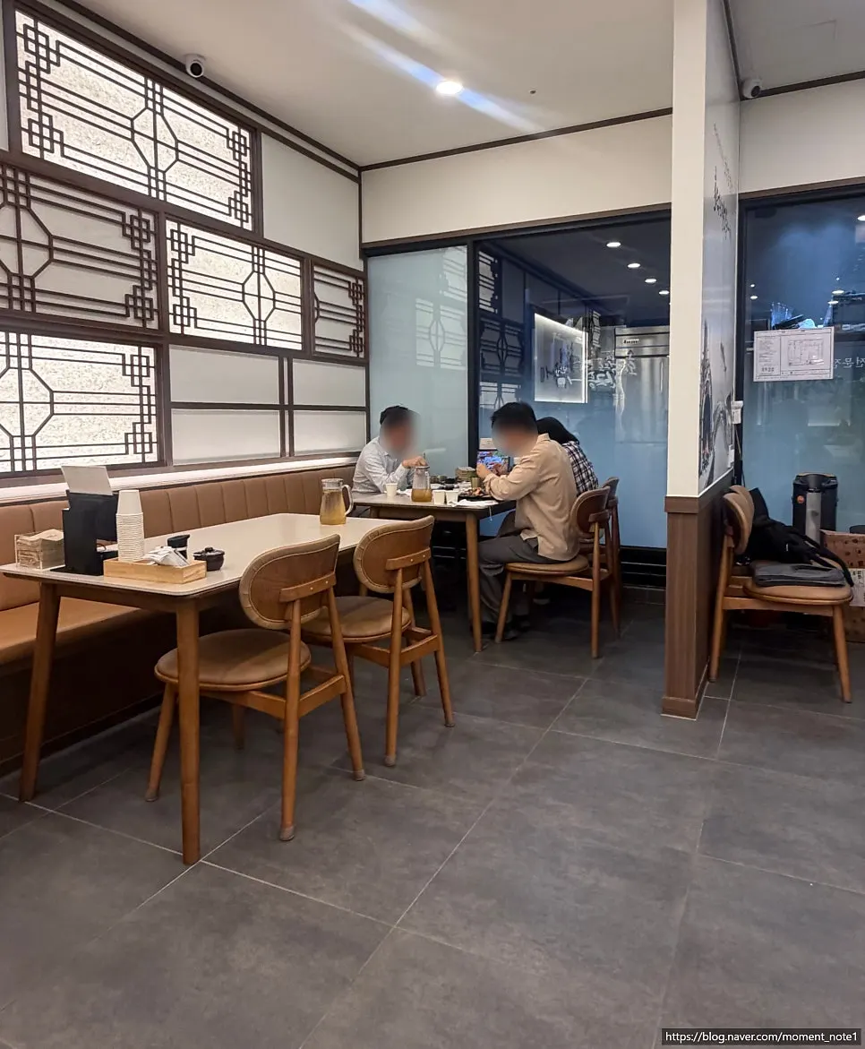 Clean, tidy interior of the restaurant