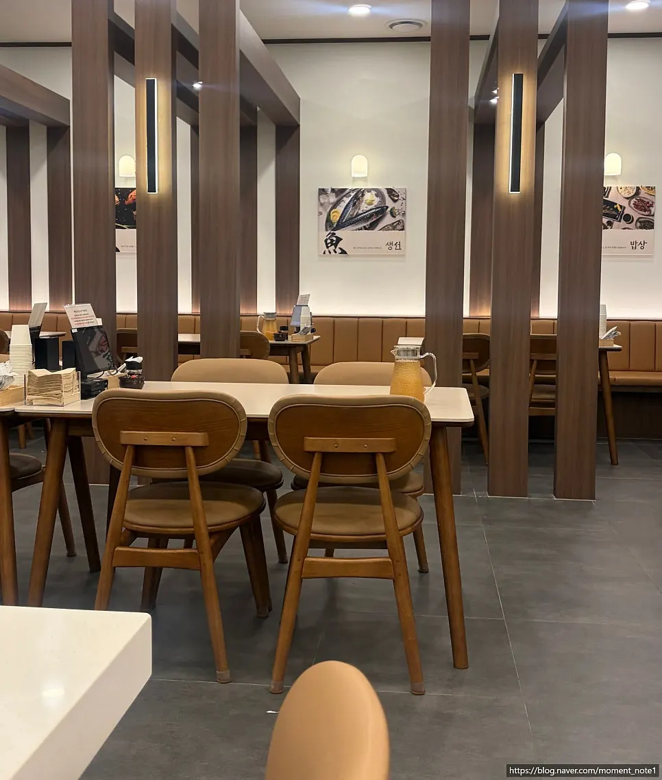 Seating area of the newly opened Korean restaurant