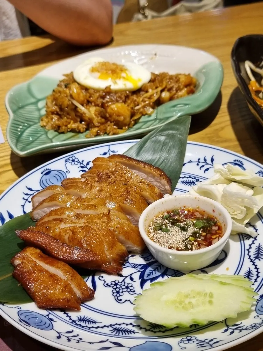 Glossy Thai-style grilled pork jowl, khor moo yang