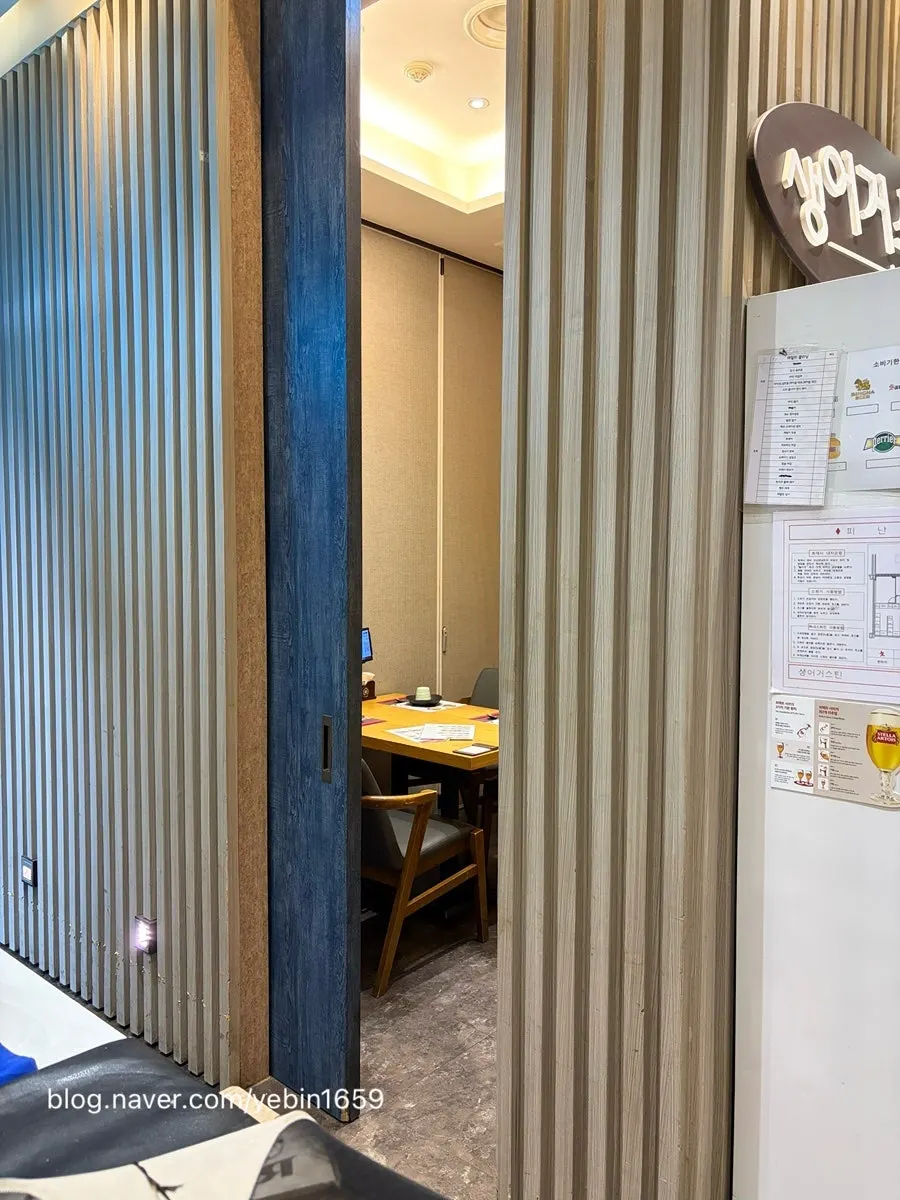 Well-spaced table seating in the restaurant
