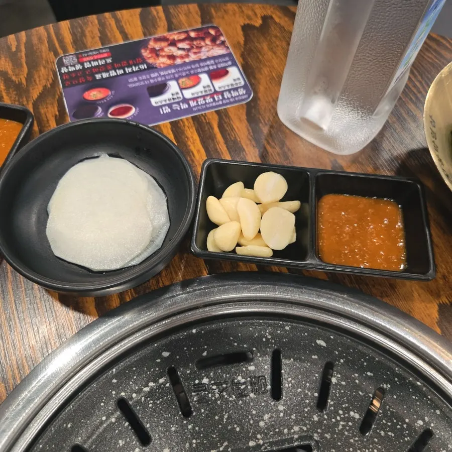Charcoal grill on the table