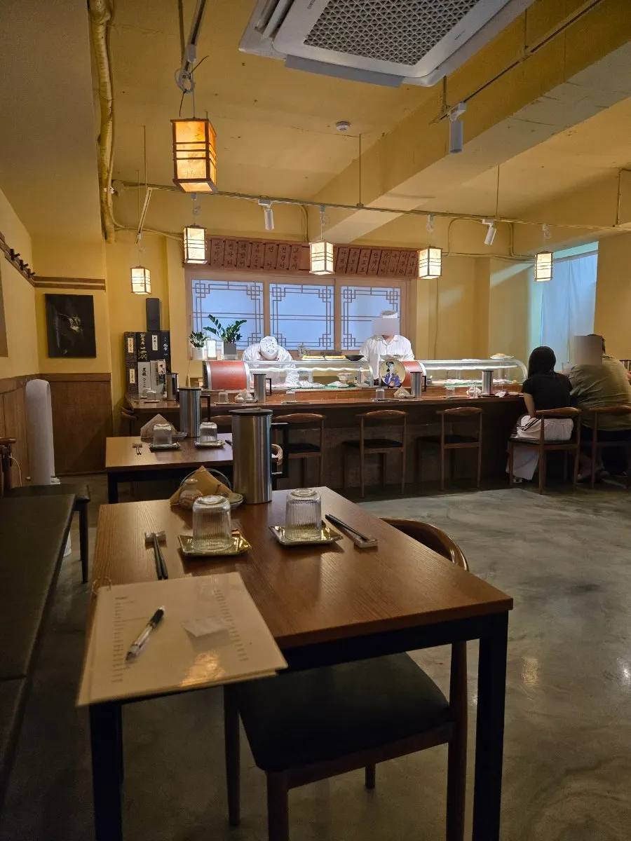 Sleek interior seating at Sakai