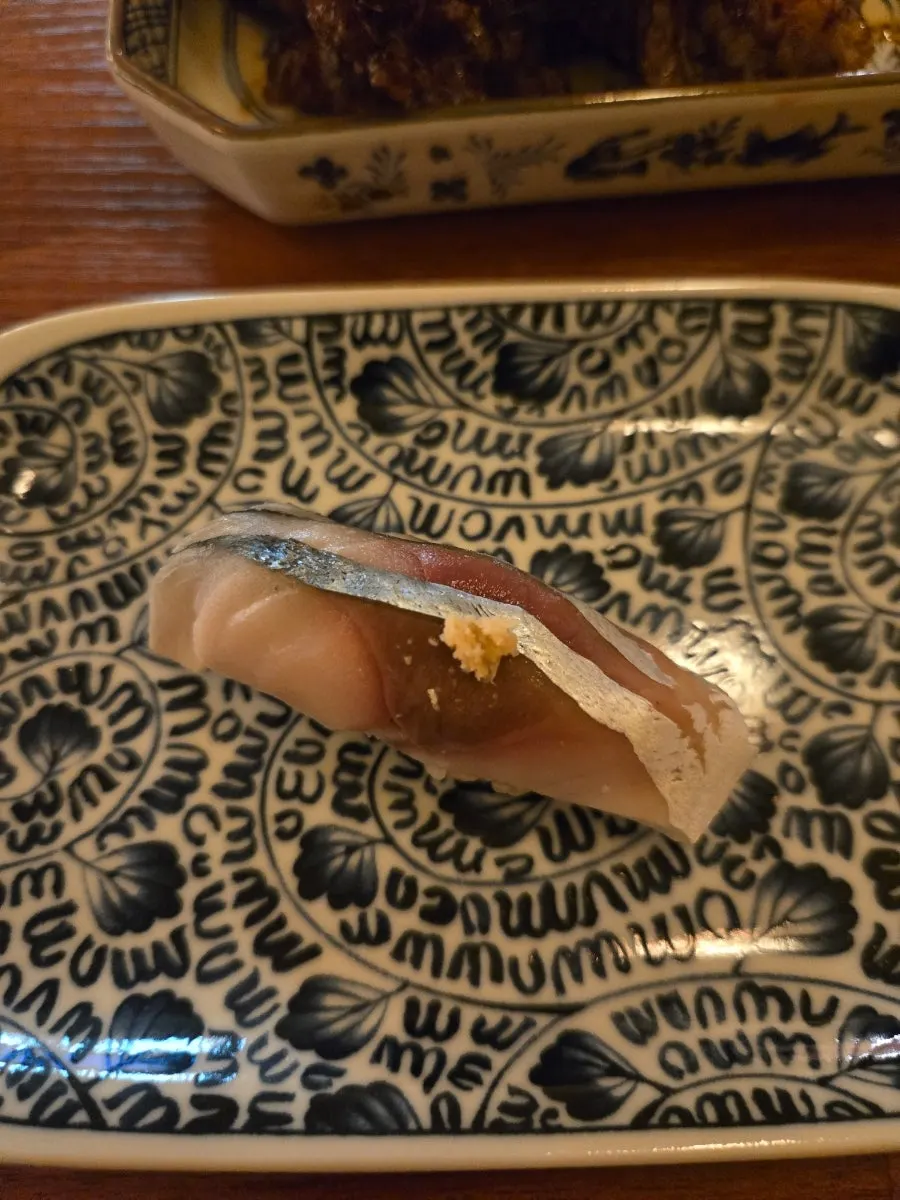 Close-up of sashimi from the platter