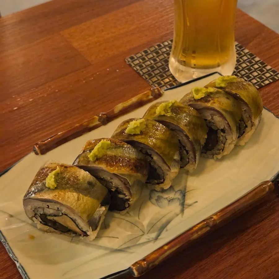 Suntory draft beer enjoyed at Sakai