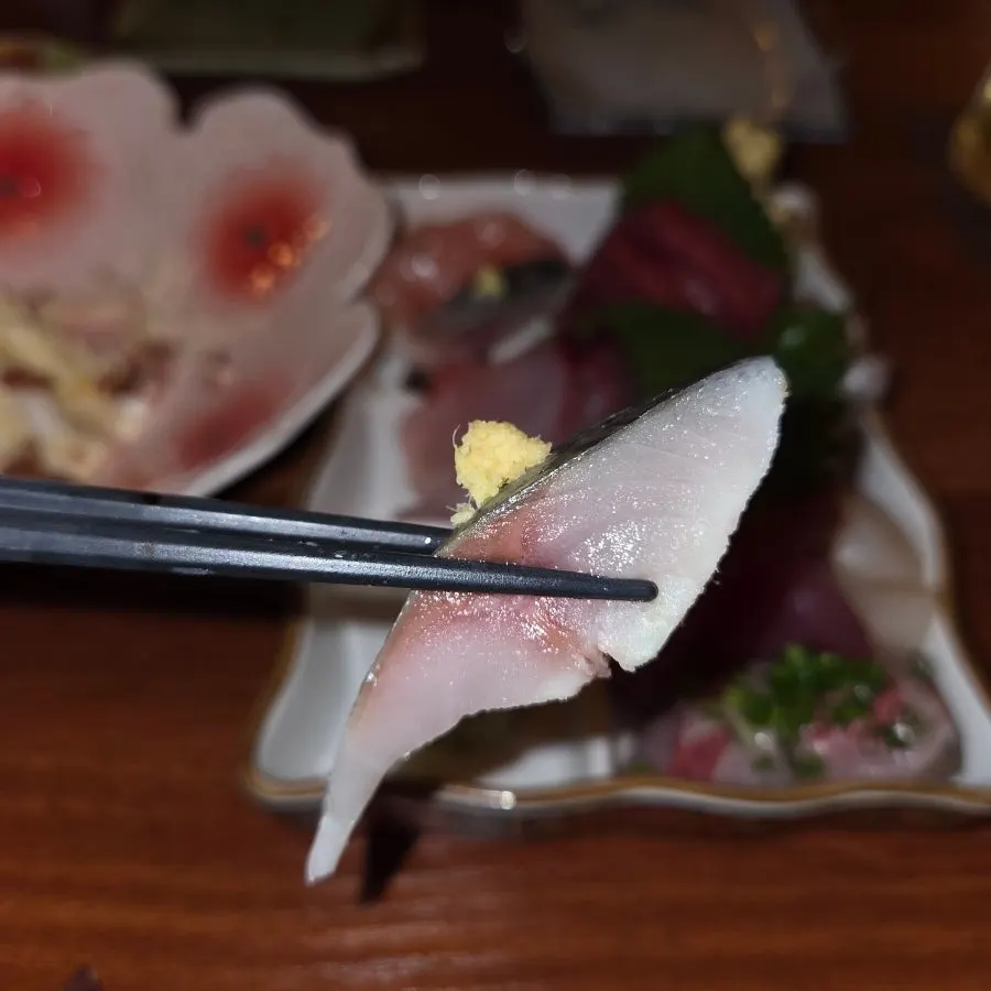 A piece of fish showing its grain and sheen