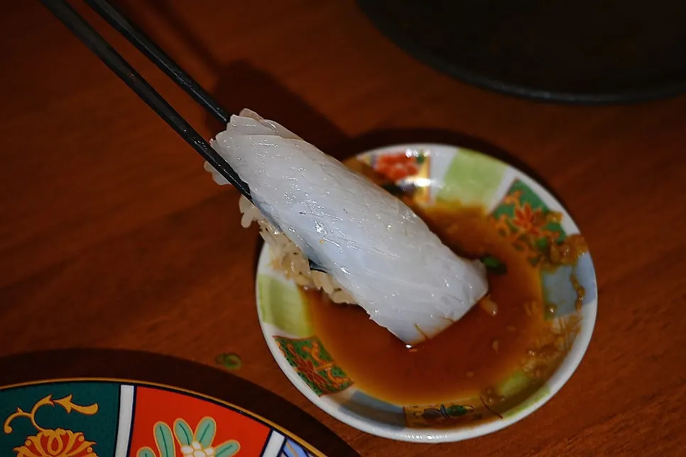 Aori squid nigiri sushi
