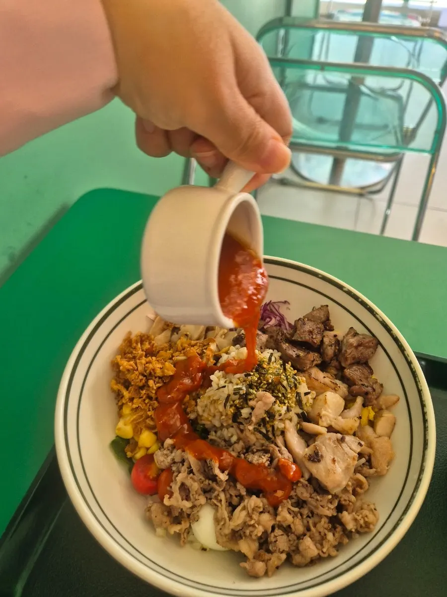 Scooping up the salad