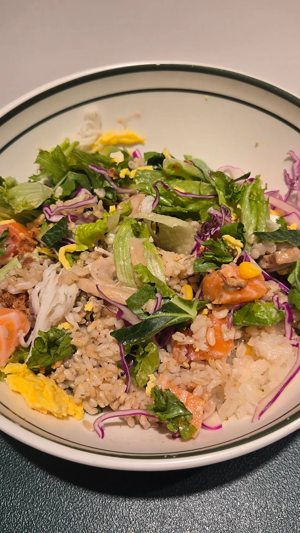 Poke mixed with mentaiko wasabi mayo dressing