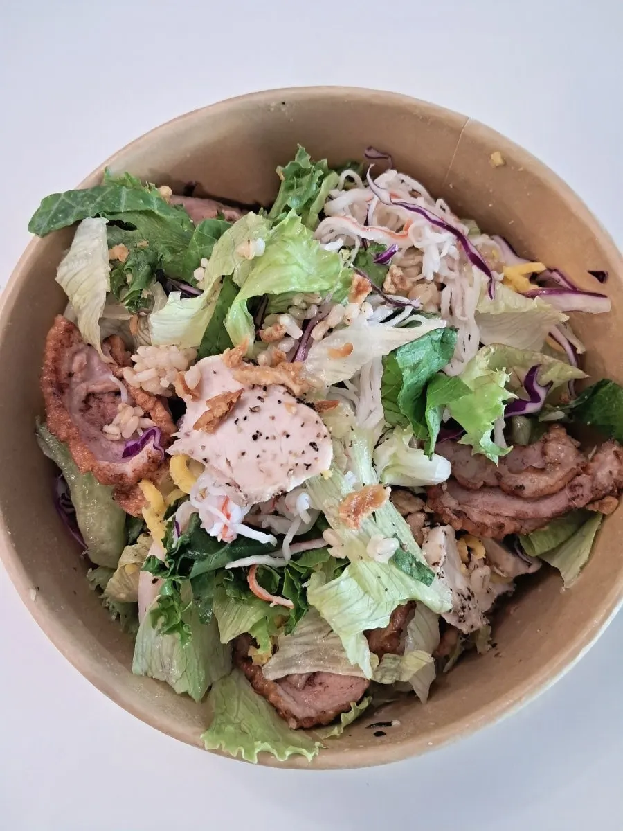 Bibim poke drizzled with dressing