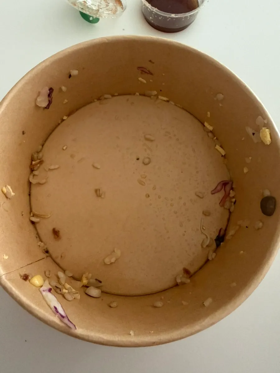 Cross-section of the spicy tender chicken wrap packed with filling