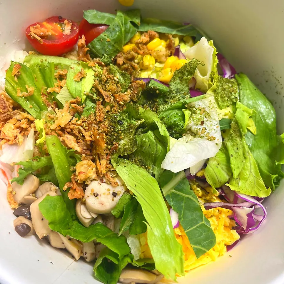 Plain bibim poke ordered with a vegetable base