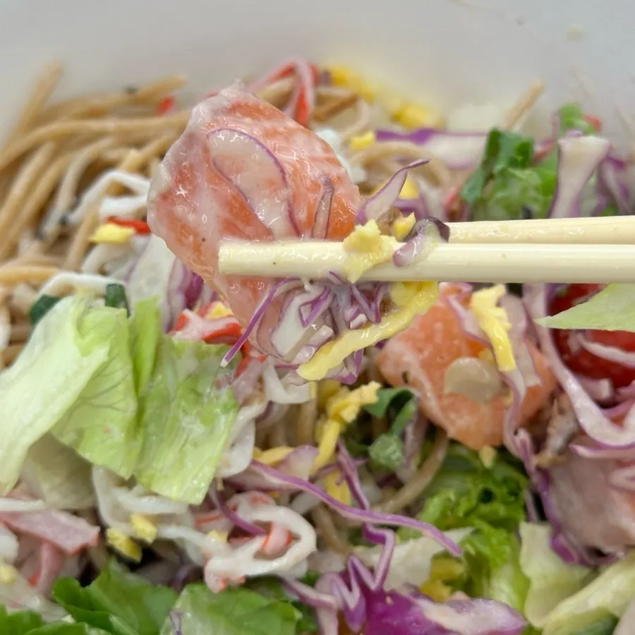 Two Salering poke bowls being eaten