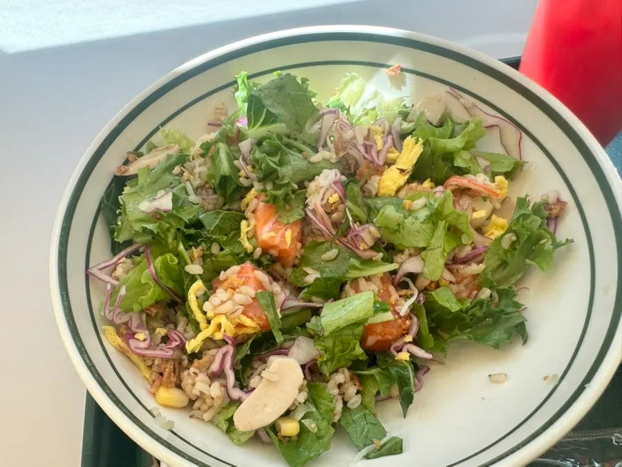 Raw salmon bibim poke mixed with yuzu oil